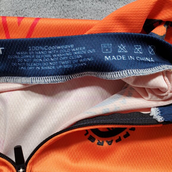 Starlight Active Club Full Zip 3 Pockets Star City Cycling Orange Blue Men Sz L - Picture 4 of 15
